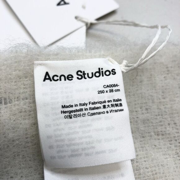 NWT ACNE STUDIOS Vally Checked Alpaca Wool Blend Scarf Black Gray Green - Picture 3 of 9